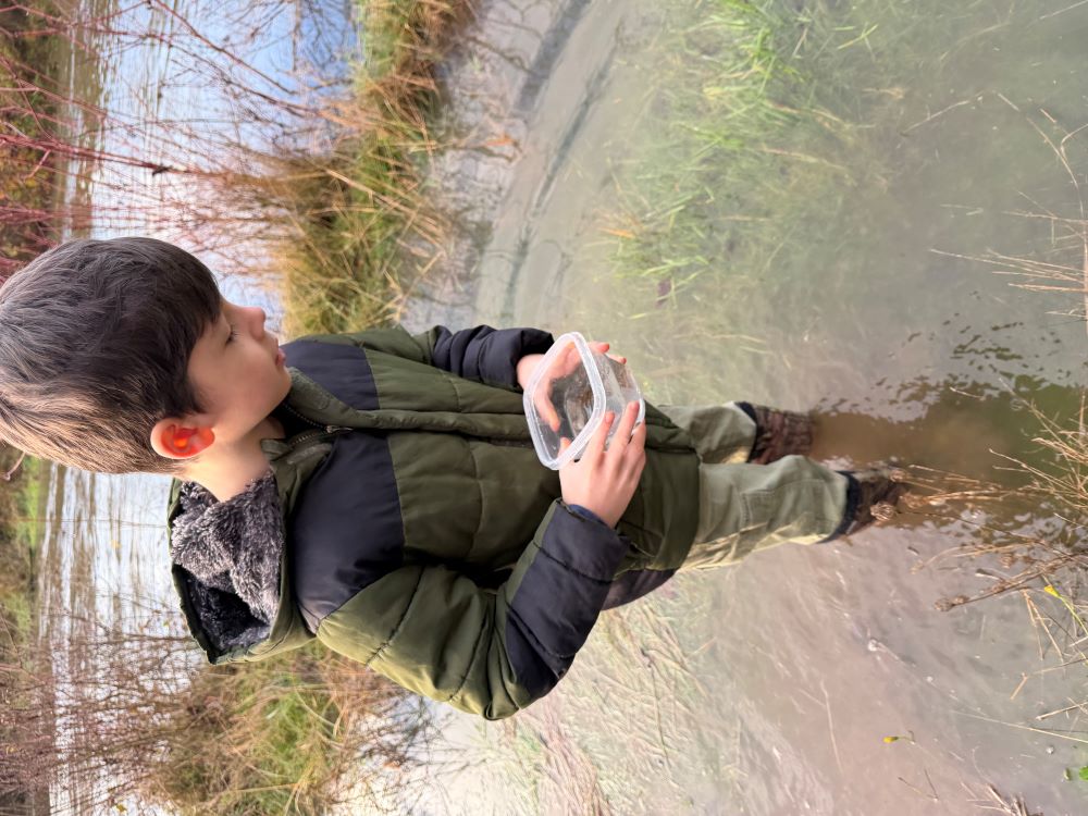 Olin at the salmon fry release