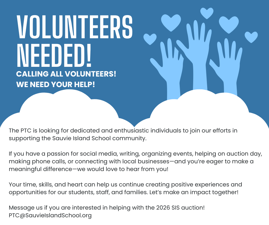 Call for auction volunteers flyer