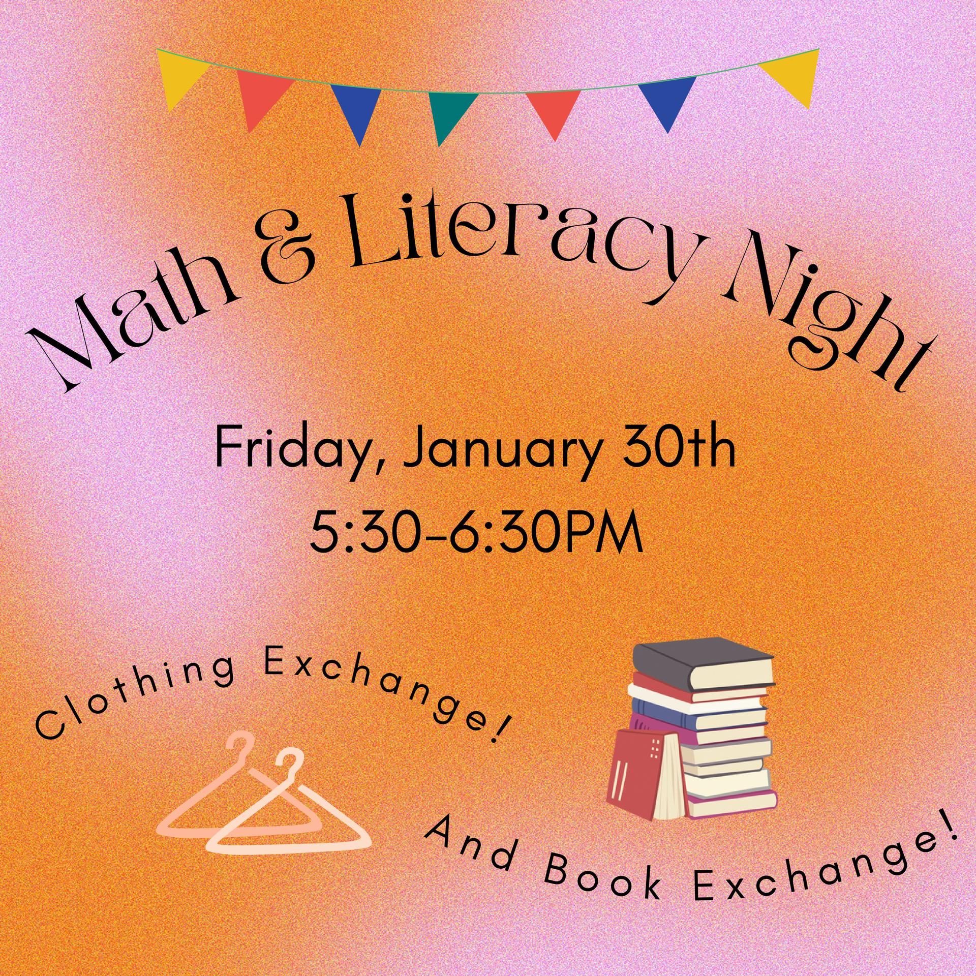 Math and Literacy Night flyer