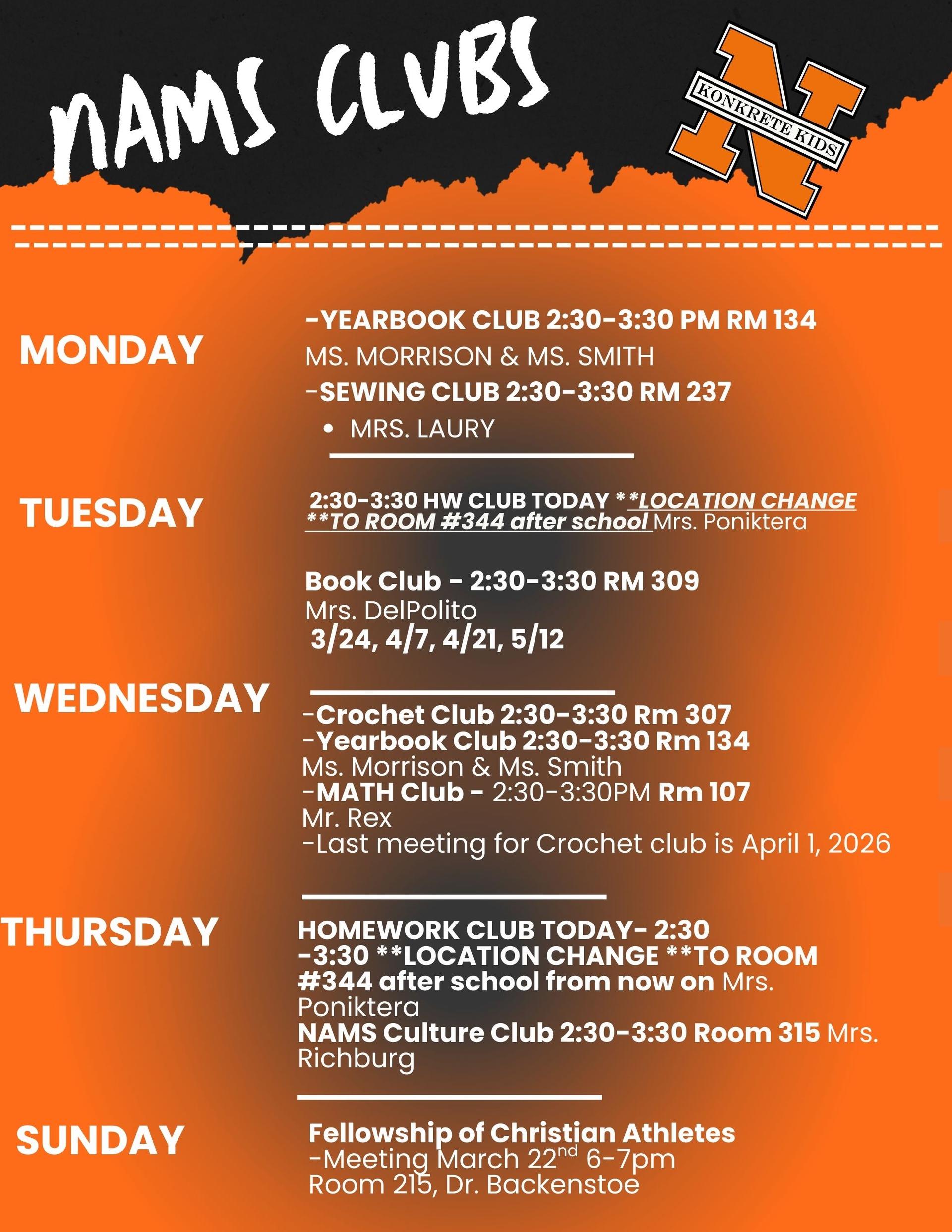 An orange and black flyer titled 