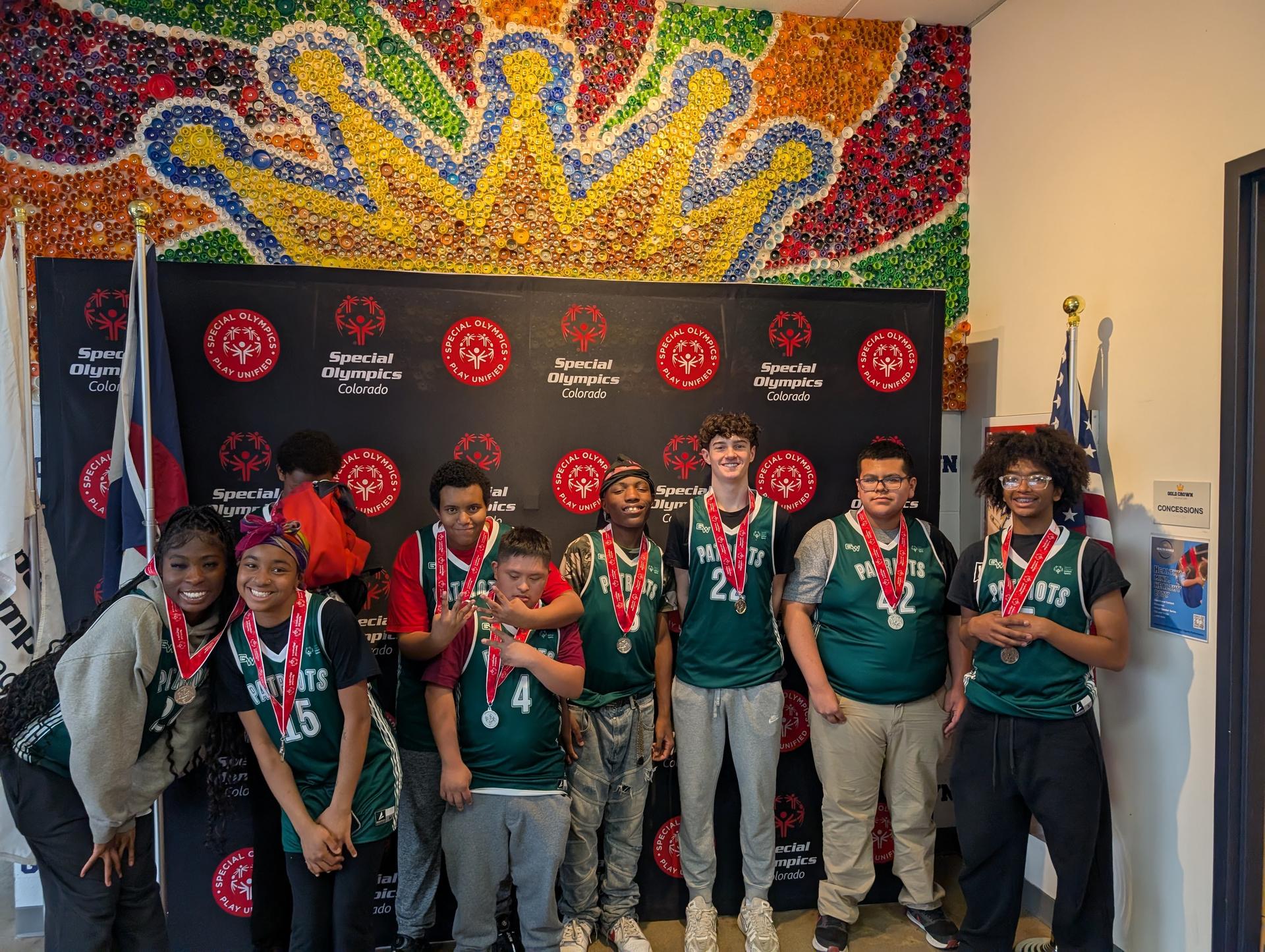 Students with Special Olympics medals