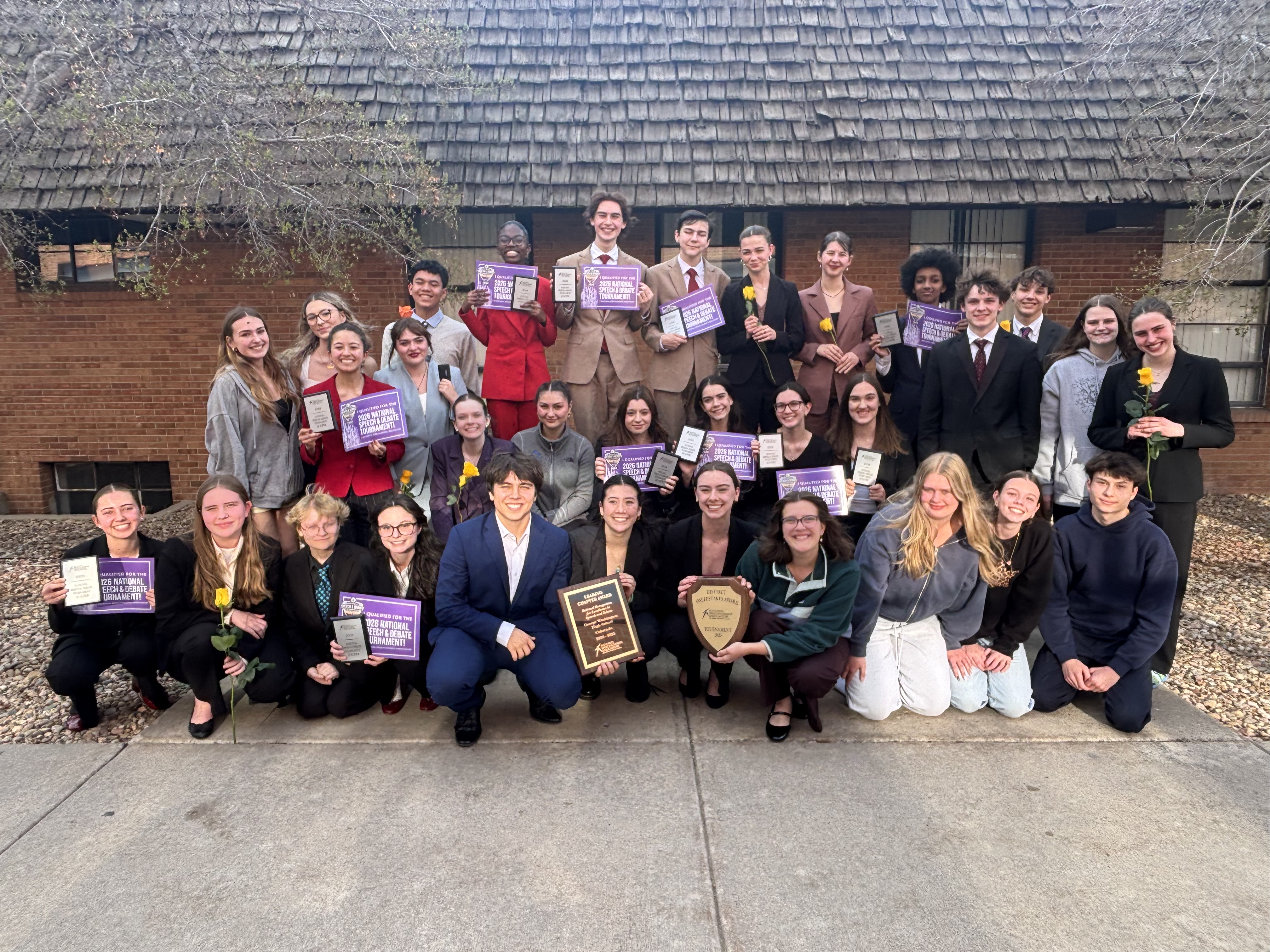 Speech and Debate team outside