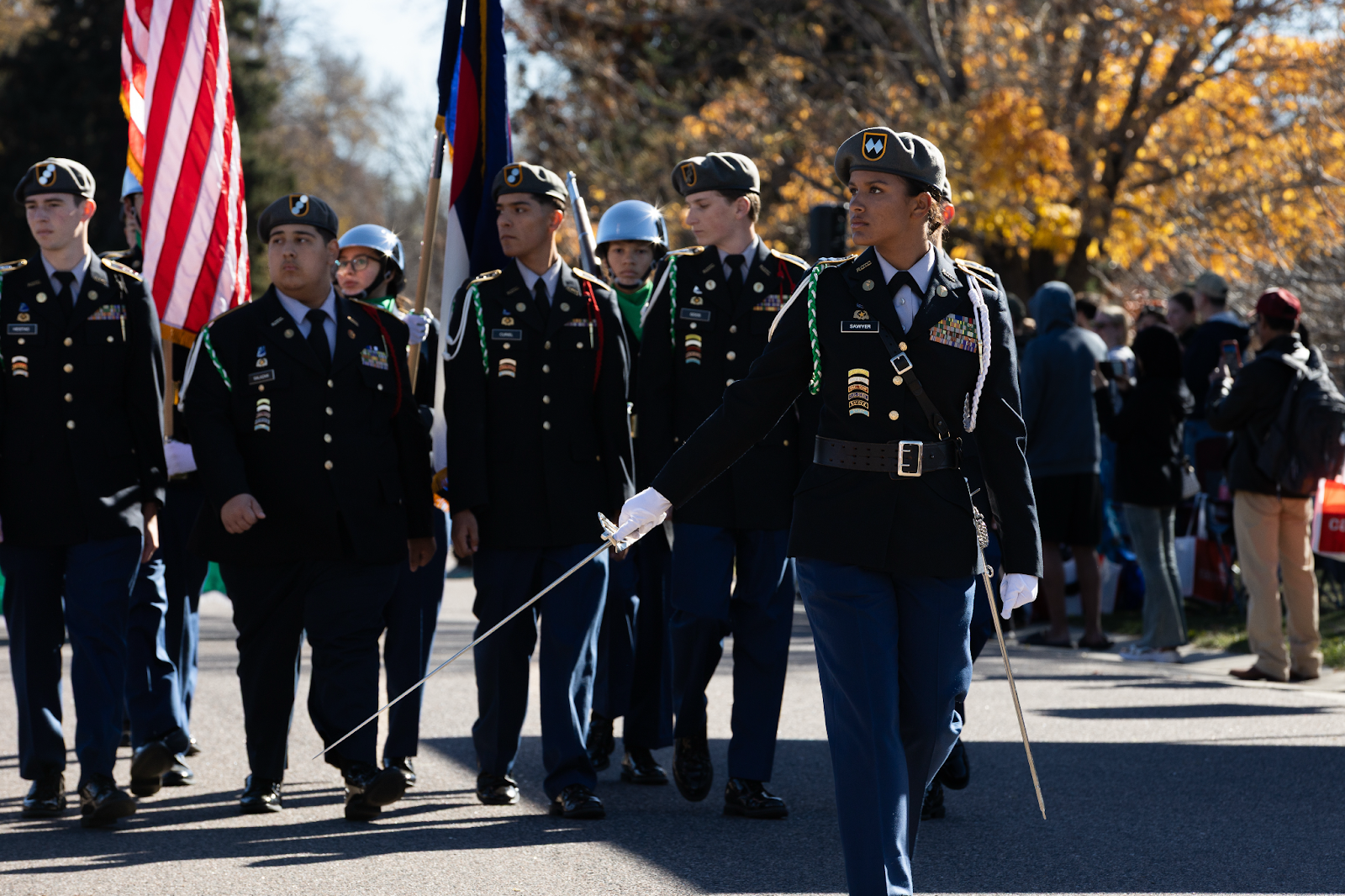 JROTC cadets at the Veterans Day parade