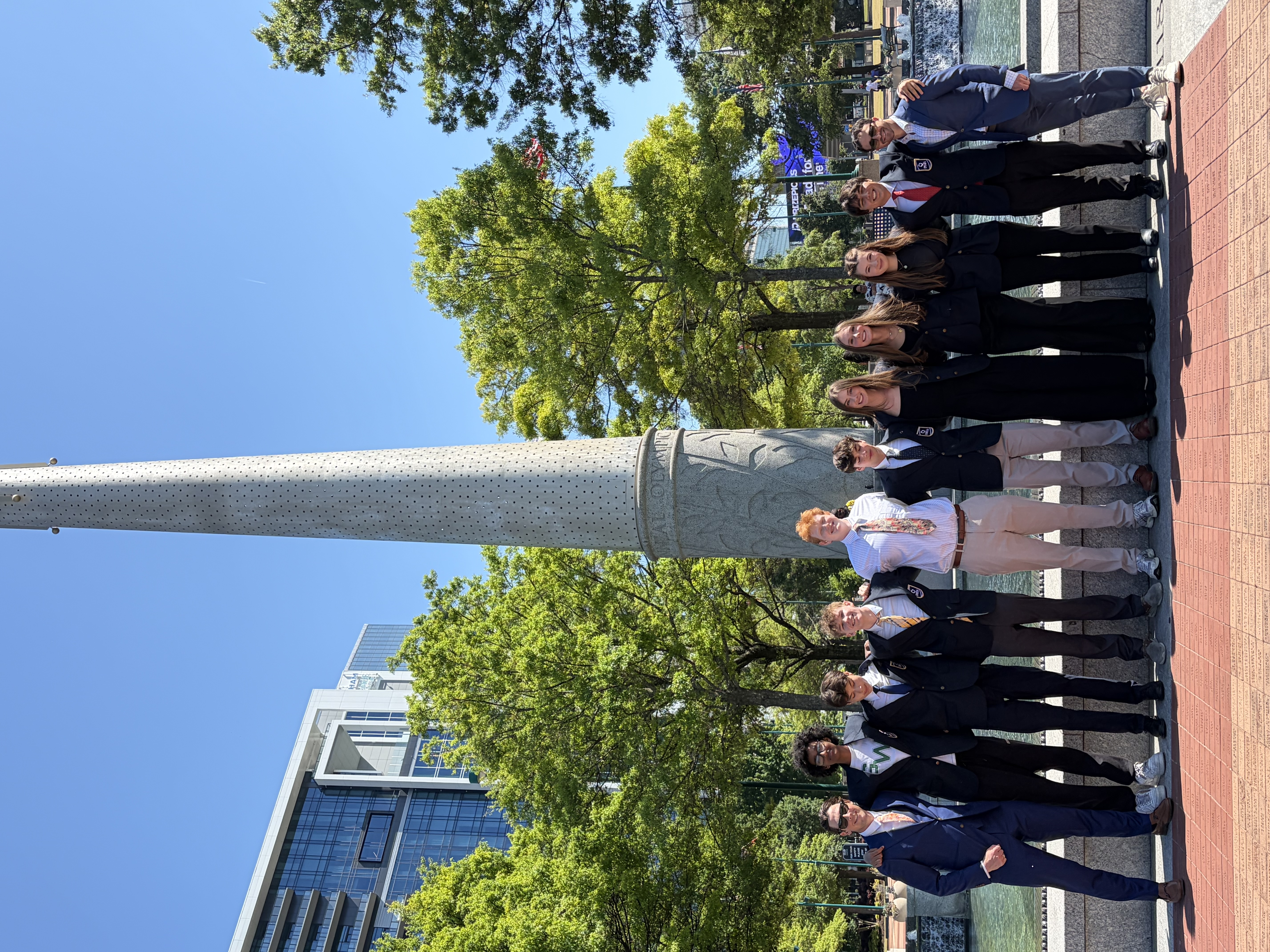 DECA finalists outside