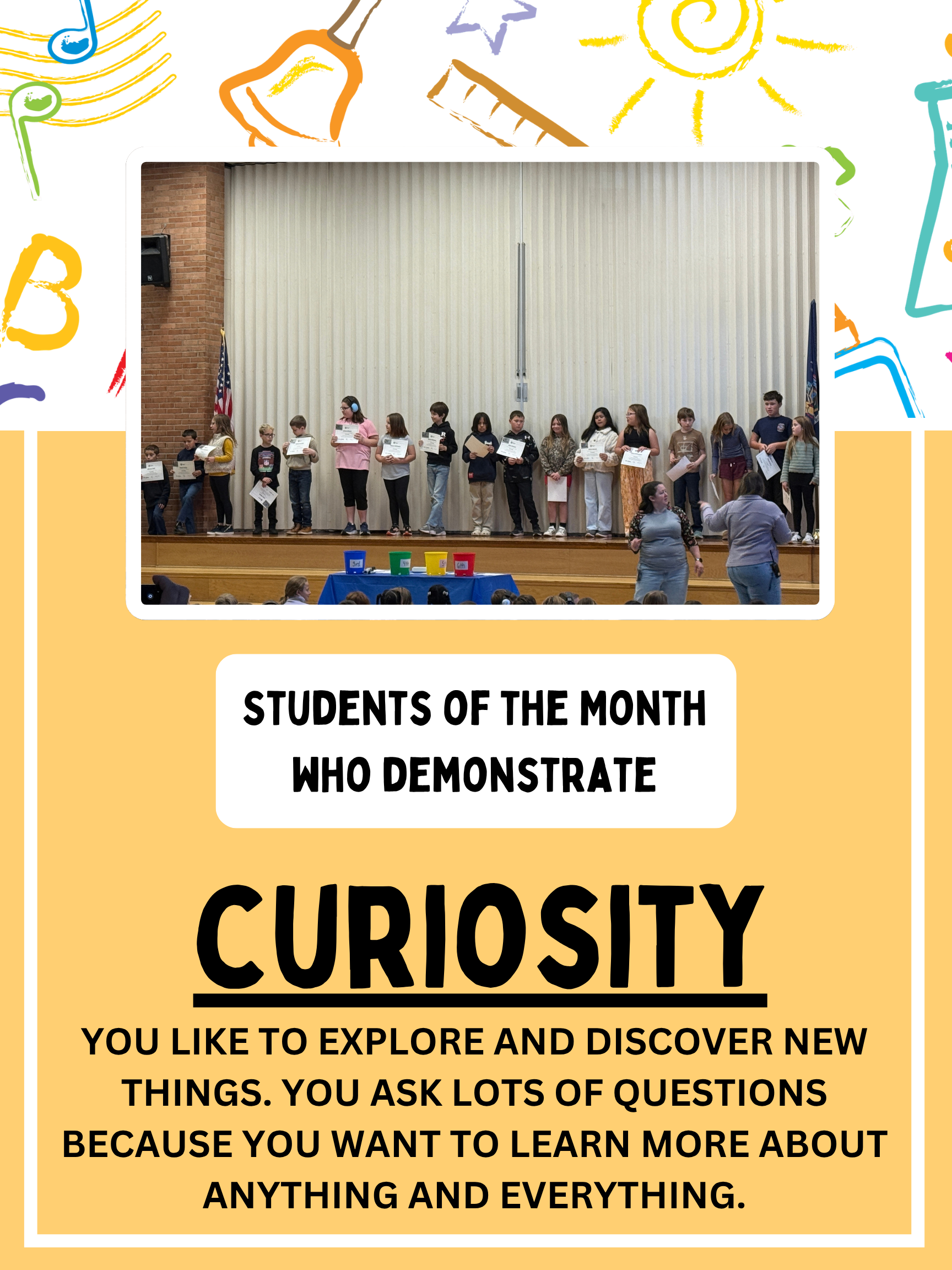 A picture of a group of GES students with the words 