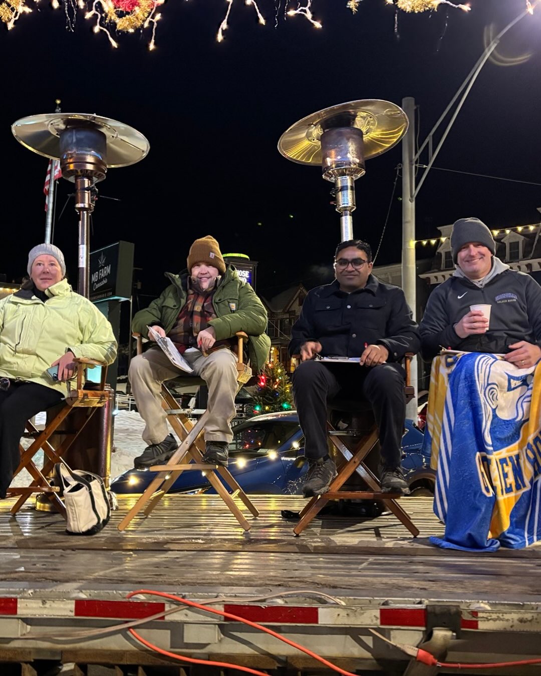 Superintendent Hall (pictured far right) at the Granville Tractor Parade tonight doing the tough but fun job of judging the entries!