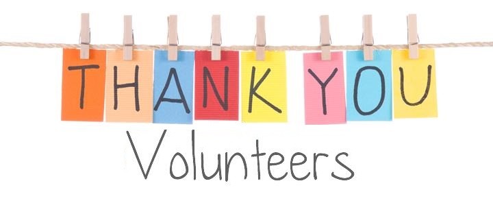 Thank You Volunteers on a clothesline with clothespins