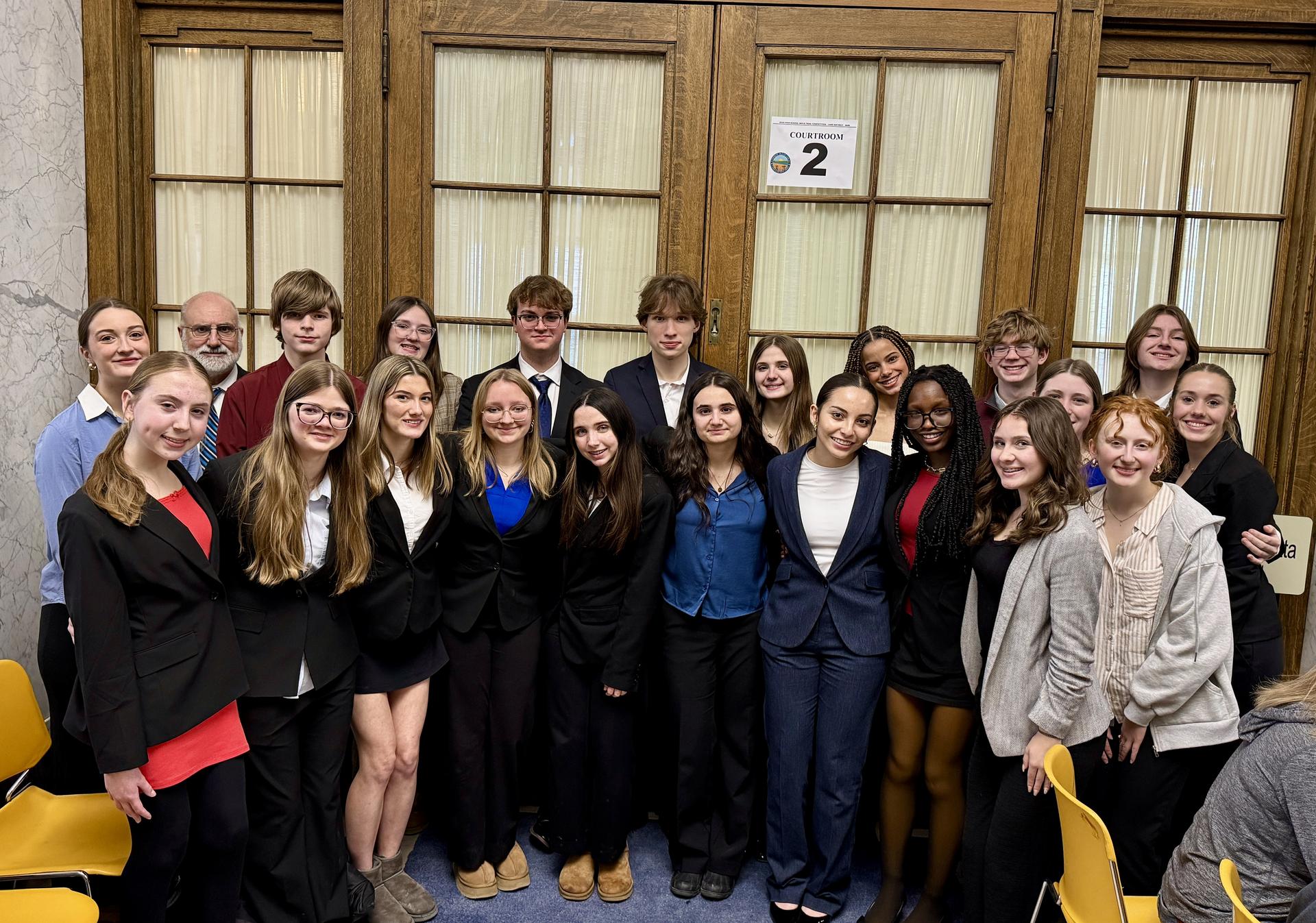 Photo of a group of students on the Mock Trial Team