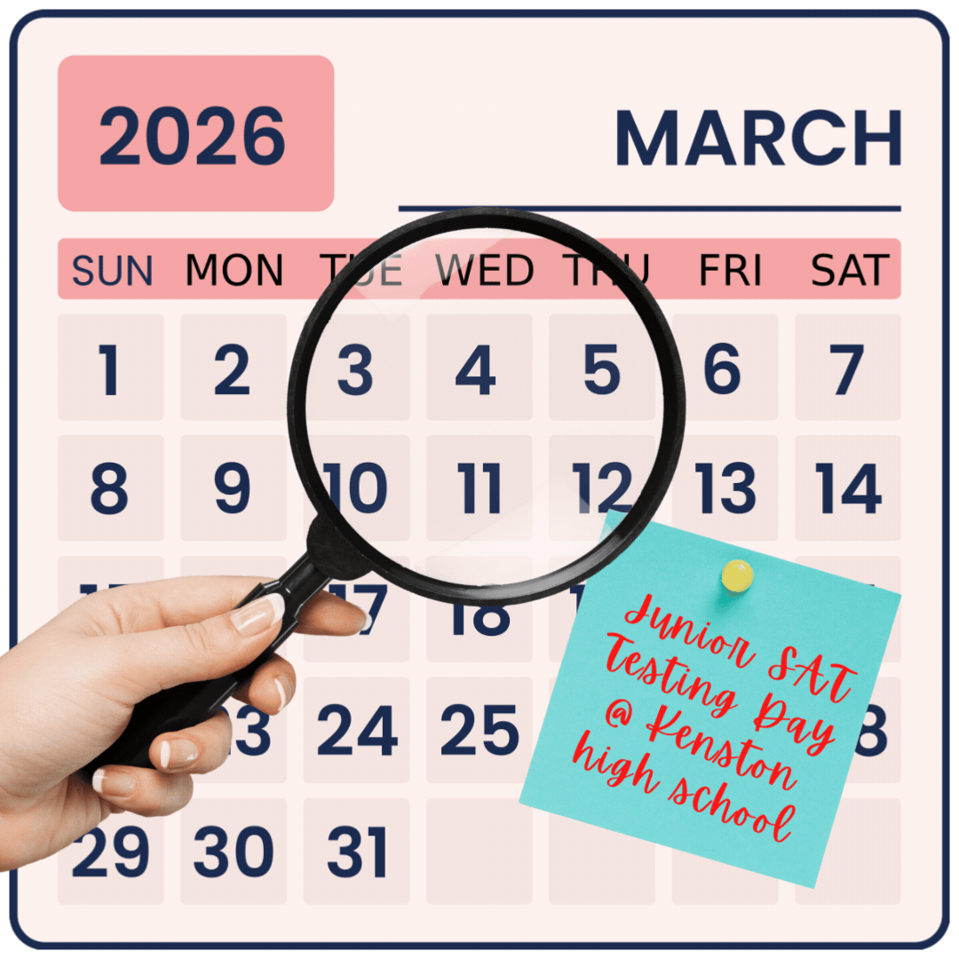 March calendar with a magnifying glass over the number 11 with a red circle. Postit on the calendar reads in cursive: 