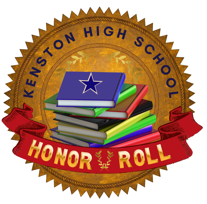 Academic Seal with a stack of books. Text reads: Kenston High School Honor Roll