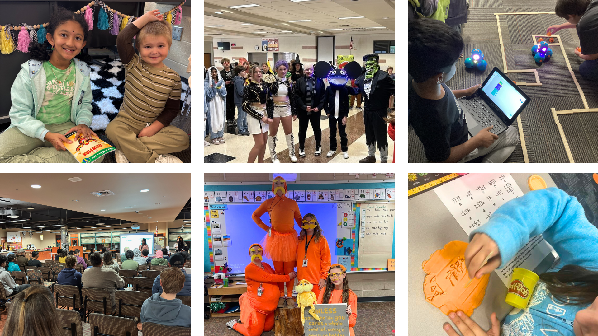 A collage of images of CV students showcases what they are doing and learning across the district.