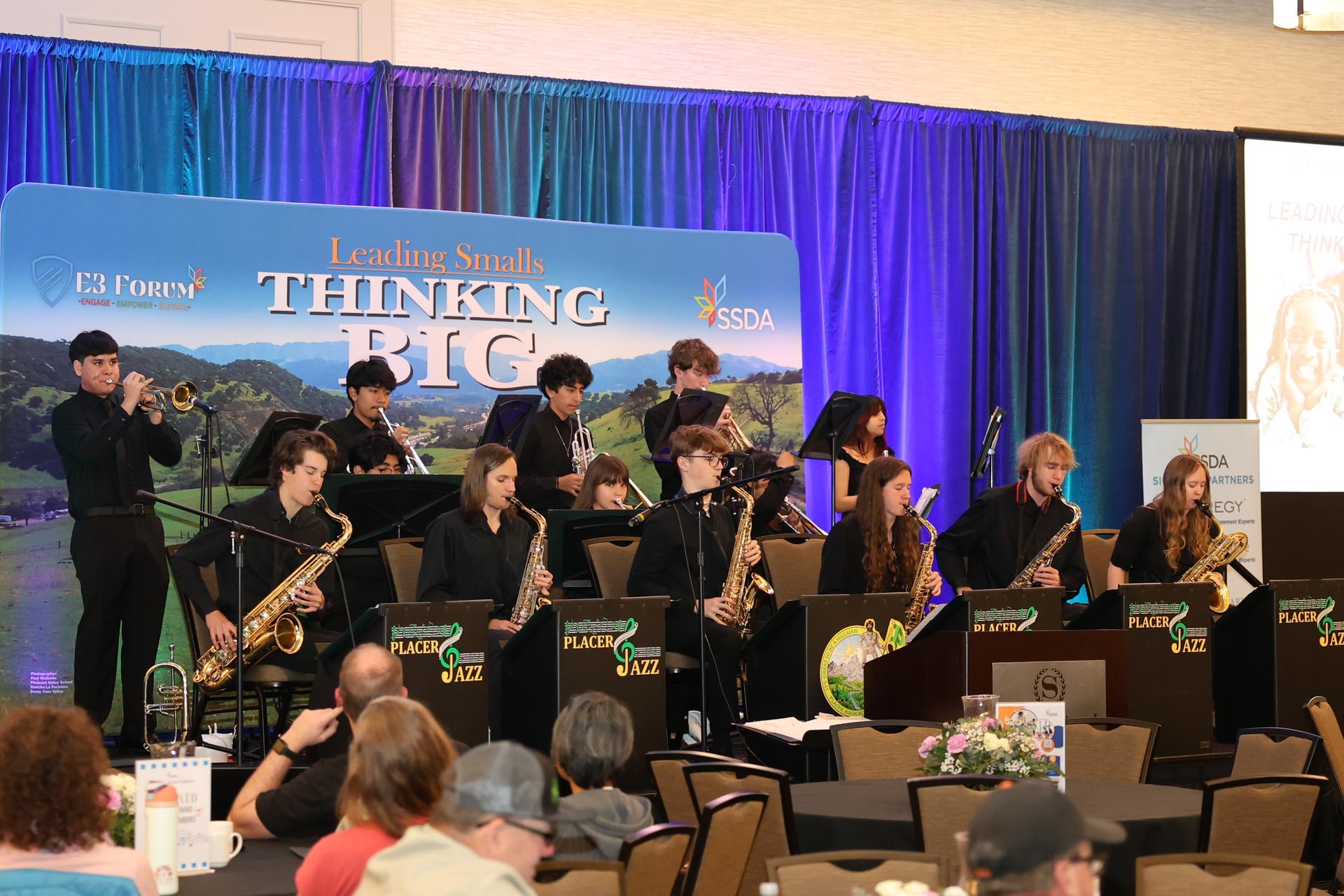 Placer High School jazz band performing