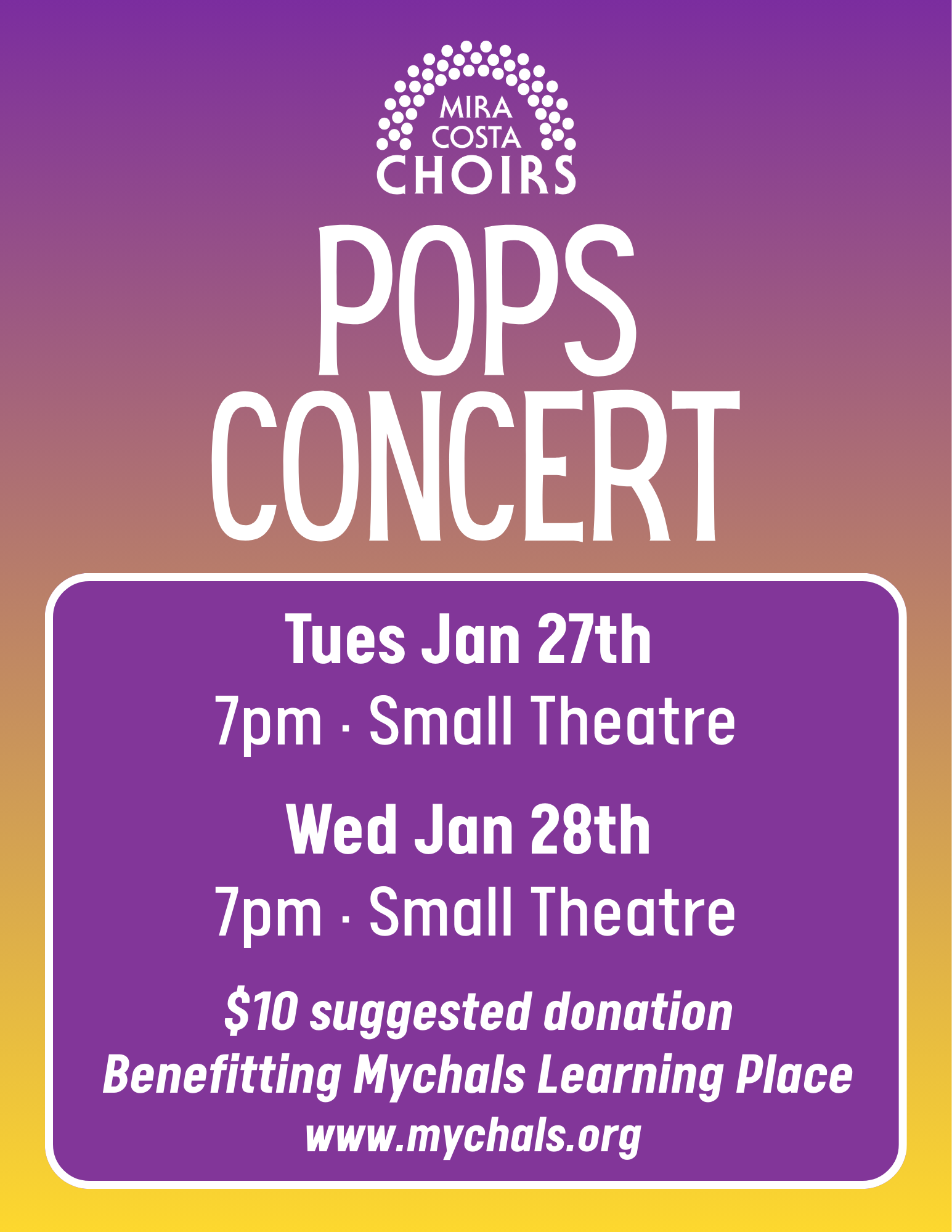 Mira Costa Choir Pop Concerts Next Week