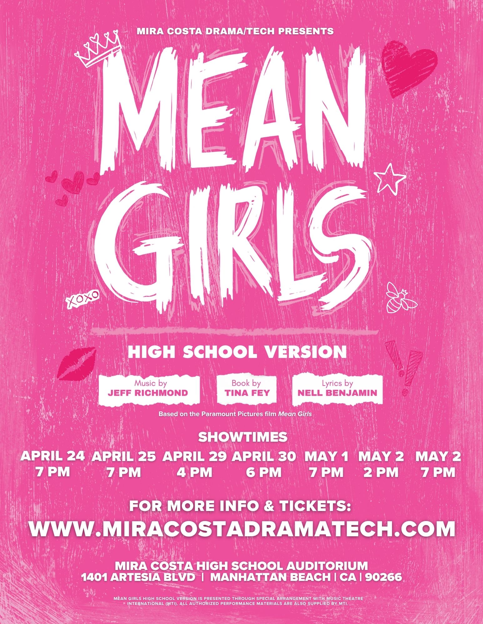 Pink MEAN GIRLS advertising poster
