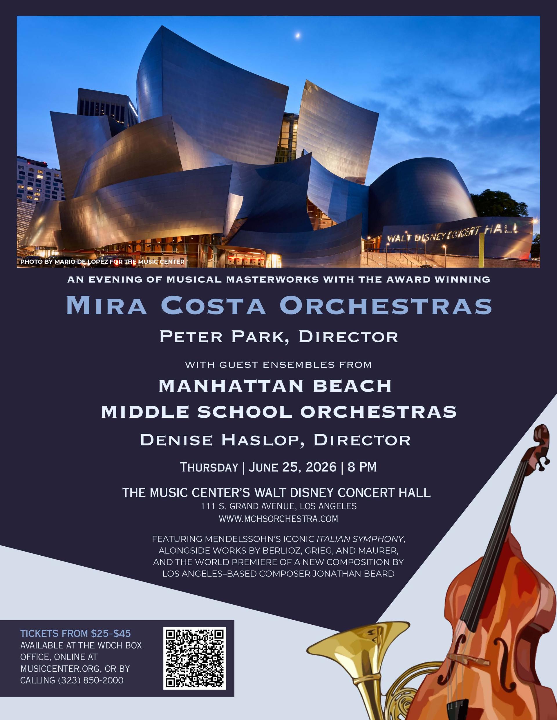 Mira Costa & MBMS Orchestras to Perform at Walt Disney Concert Hall