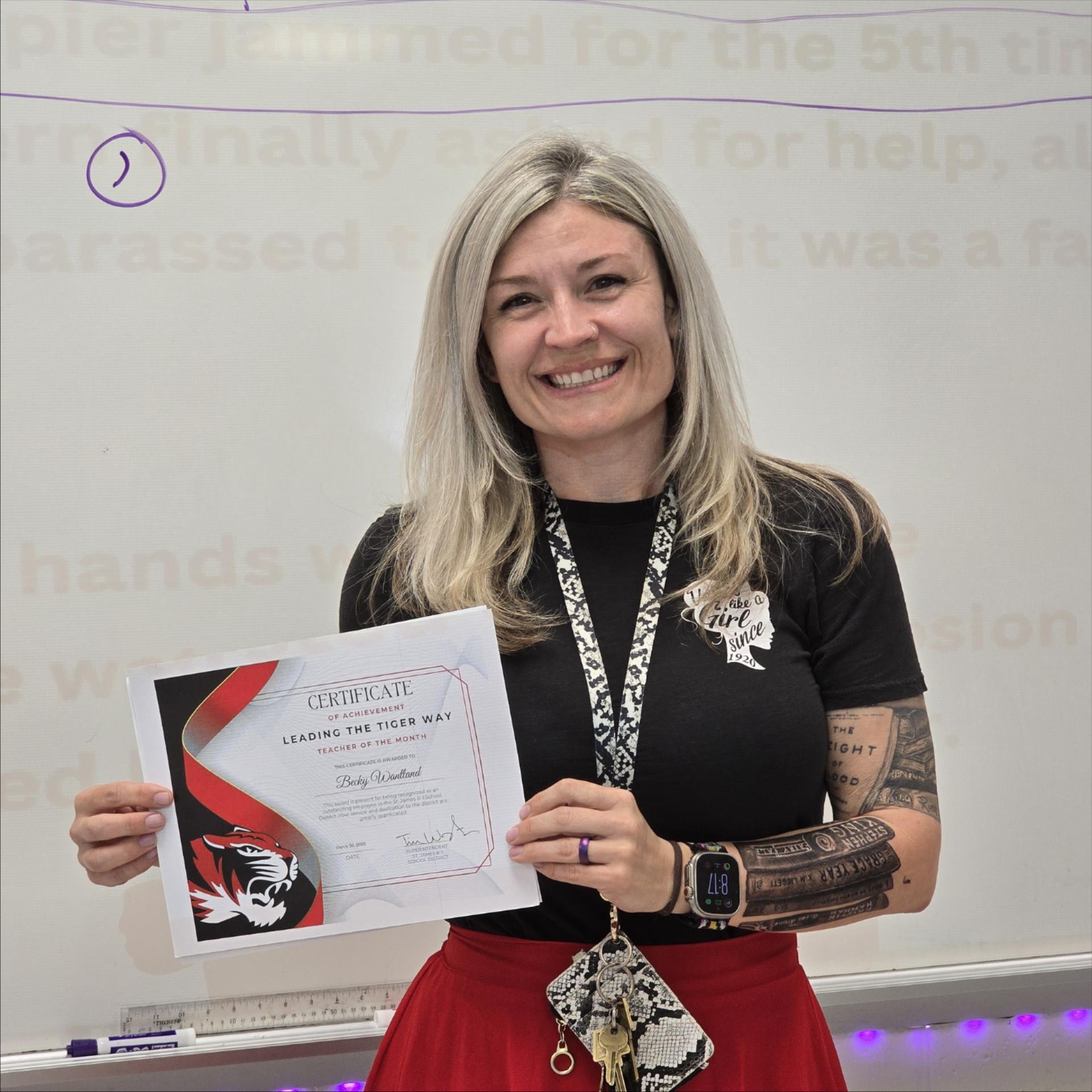image of teacher staff member award