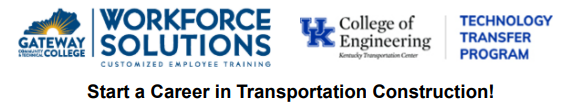 Start a Career in transportation construction graphic