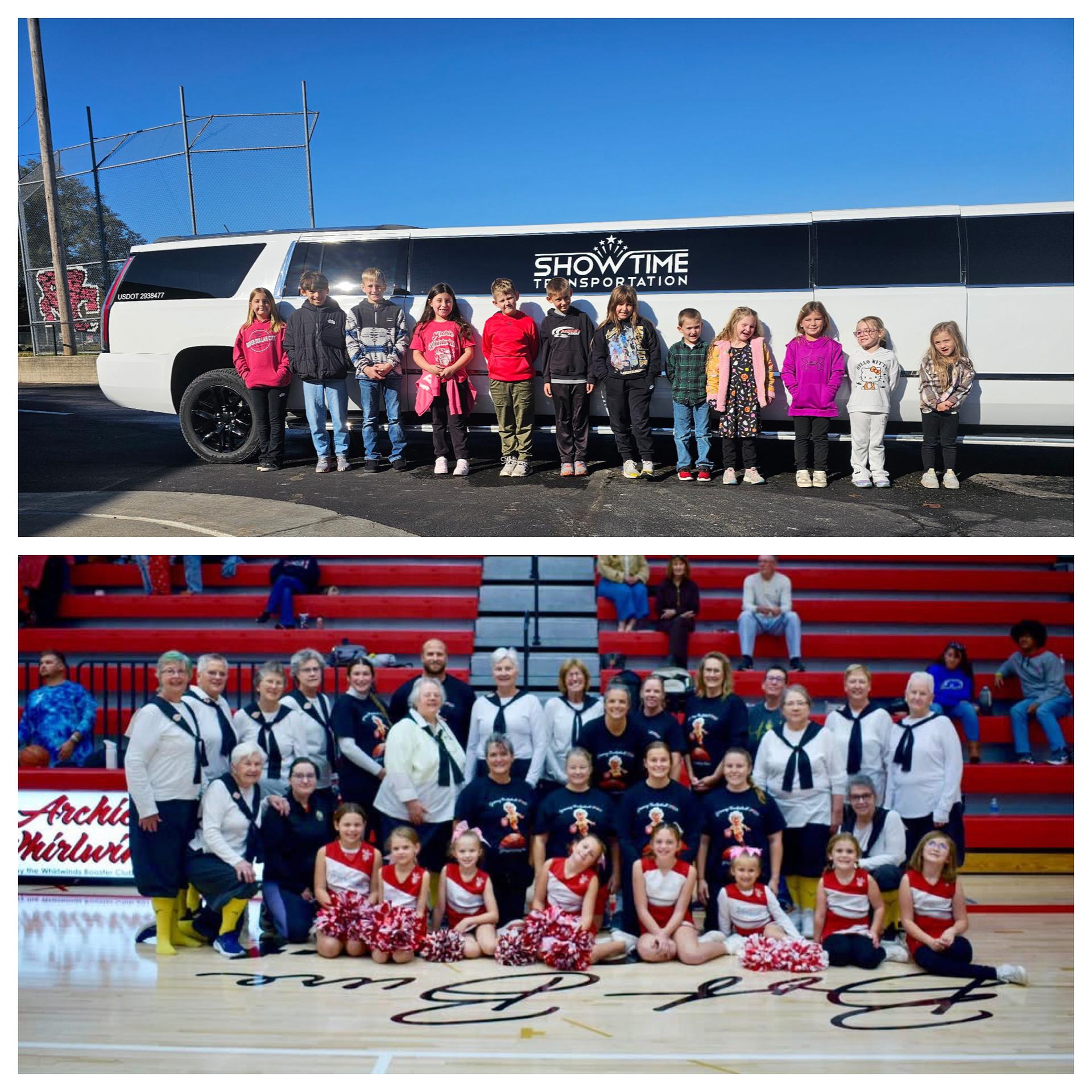 limo ride, granny basketball