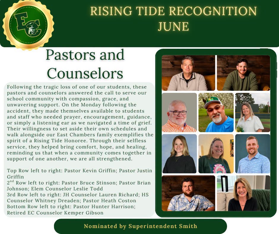 graphic for rising tide recognition includes pictures of individuals
