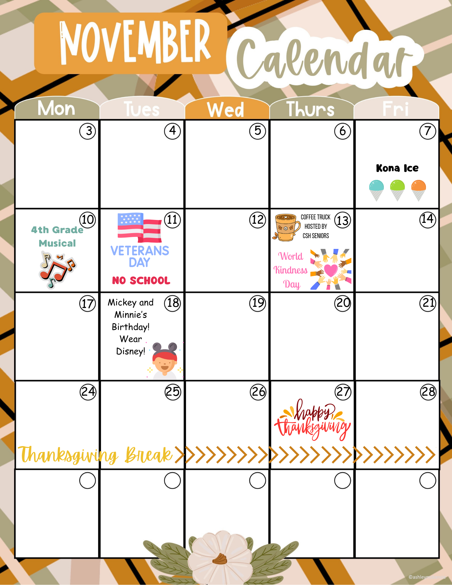 October Calendar