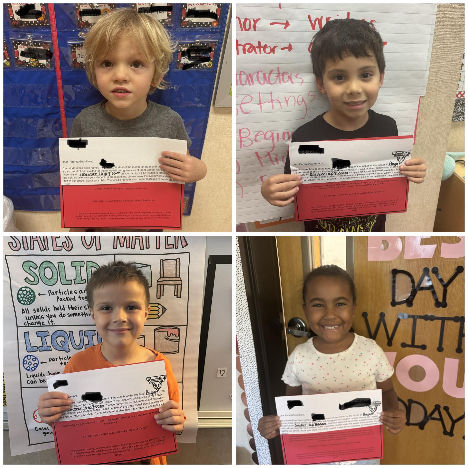 aug students of the month