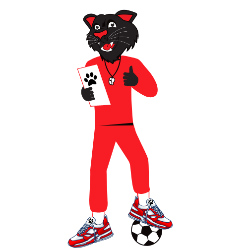 PAWs the Panther with soccer ball 