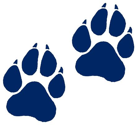 blue cougar paw prints