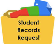 yellow folder that says, student records request