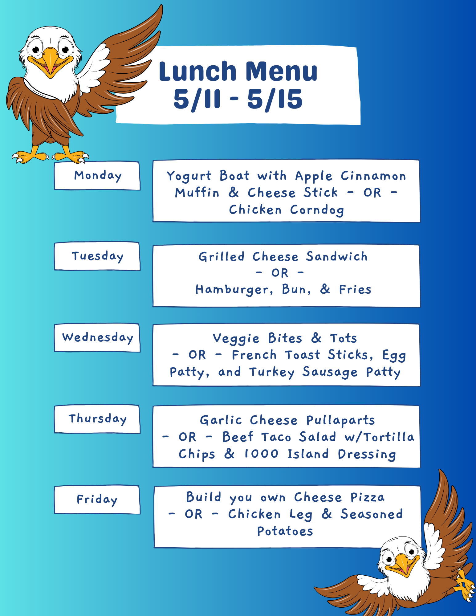 Weekly Lunch Menu