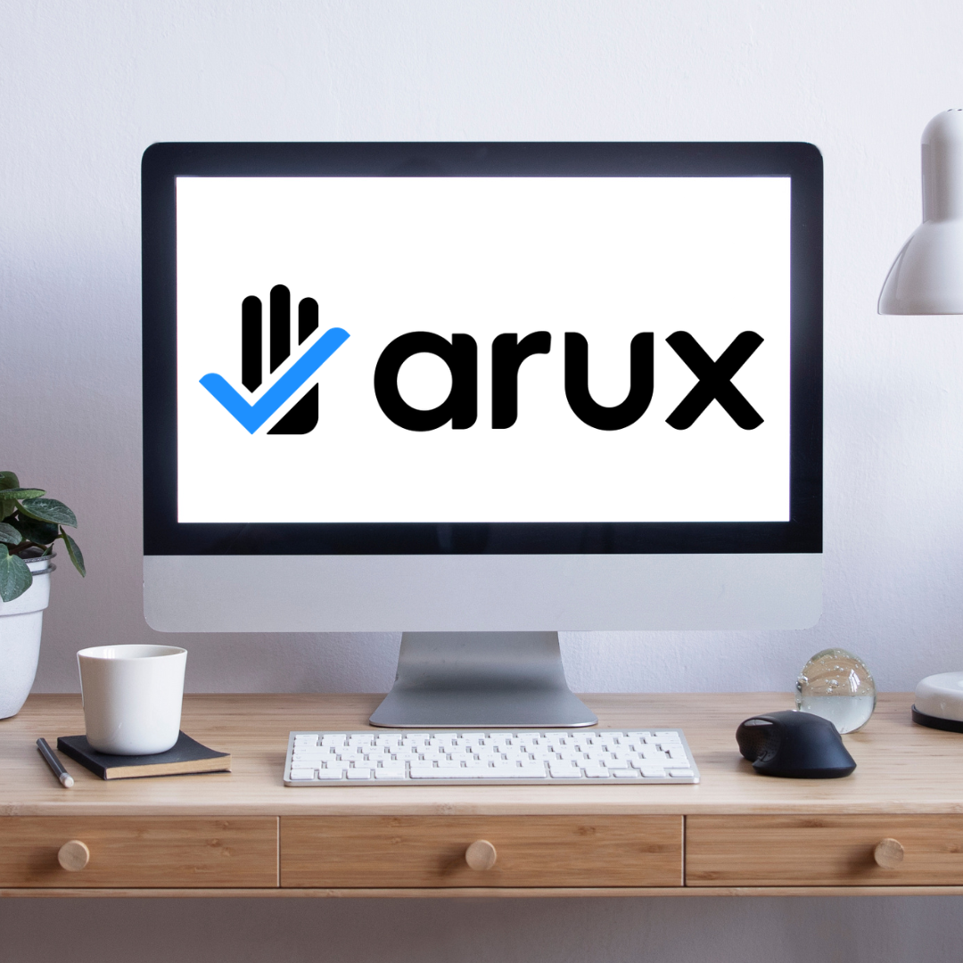 ARUX logo on computer screen