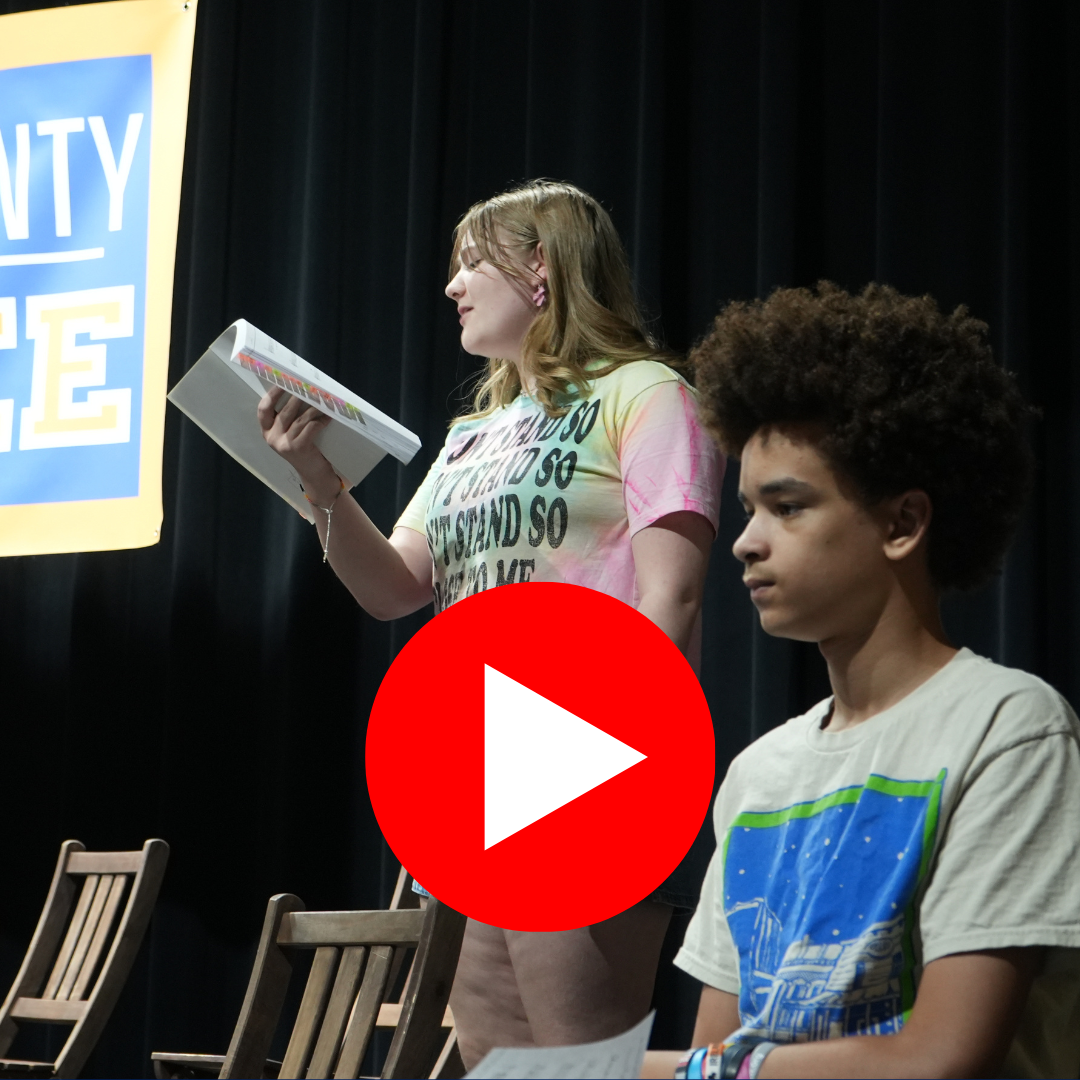 Students rehearsing in community theatre 