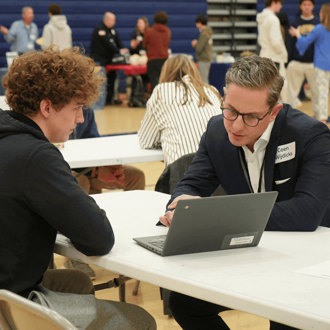 Students at career fair