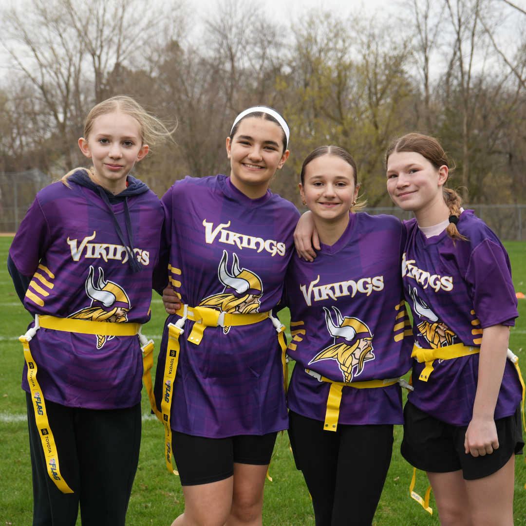 Students in flag football