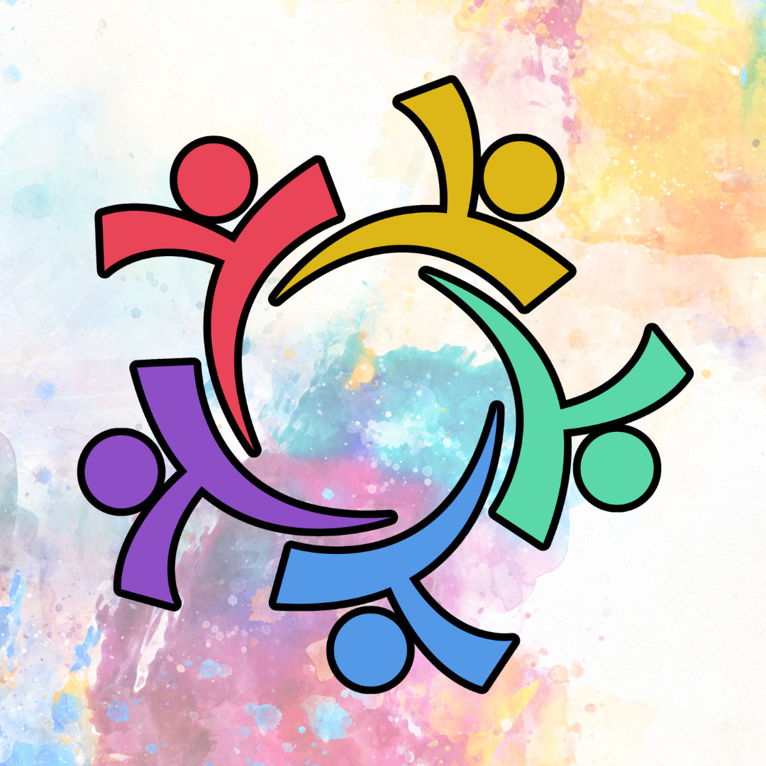 A Circle of people in different colors.