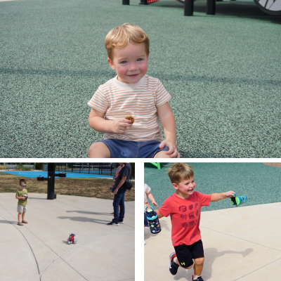 Toddlers playing at Wolf Pack Park.