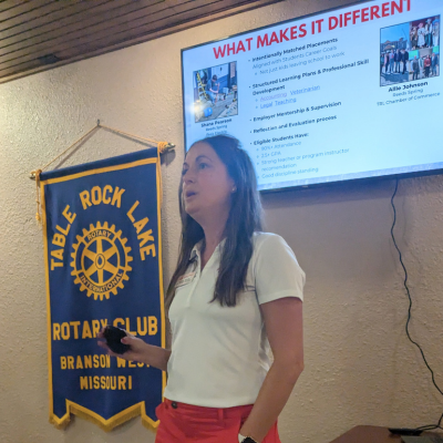 Rachel Pryor speaking to the Rotary Club