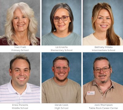 Traci Pratt, Liz Enoch, Bethany Mitidis, Drew Parson, Derek Cook, and Jock Thompson
