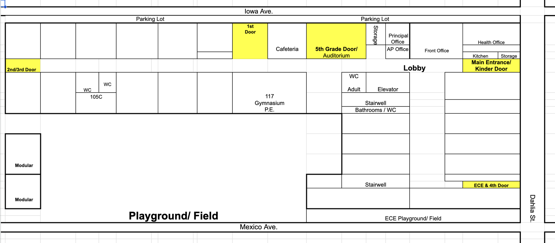 Ellis map of entry doors
