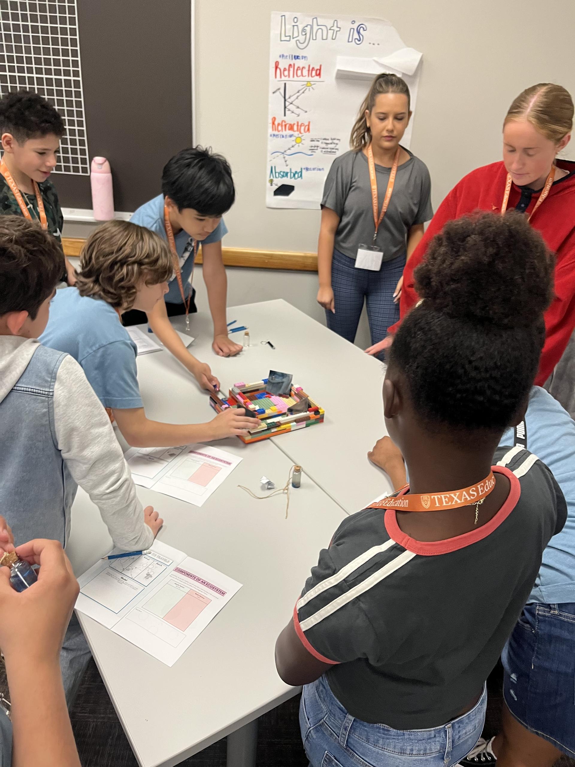  Fifth graders engaging in math and science stations on the field trip to UT this week.  