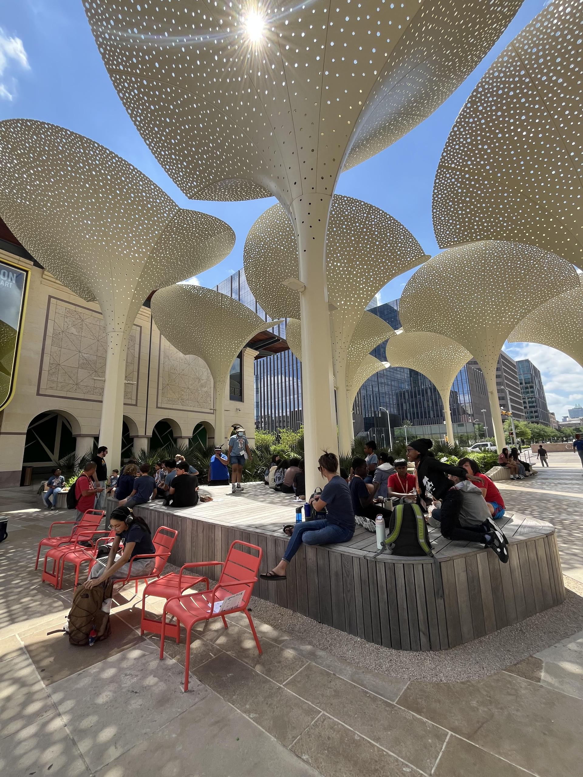  Fifth graders engaging in math and science stations on the field trip to UT this week.  