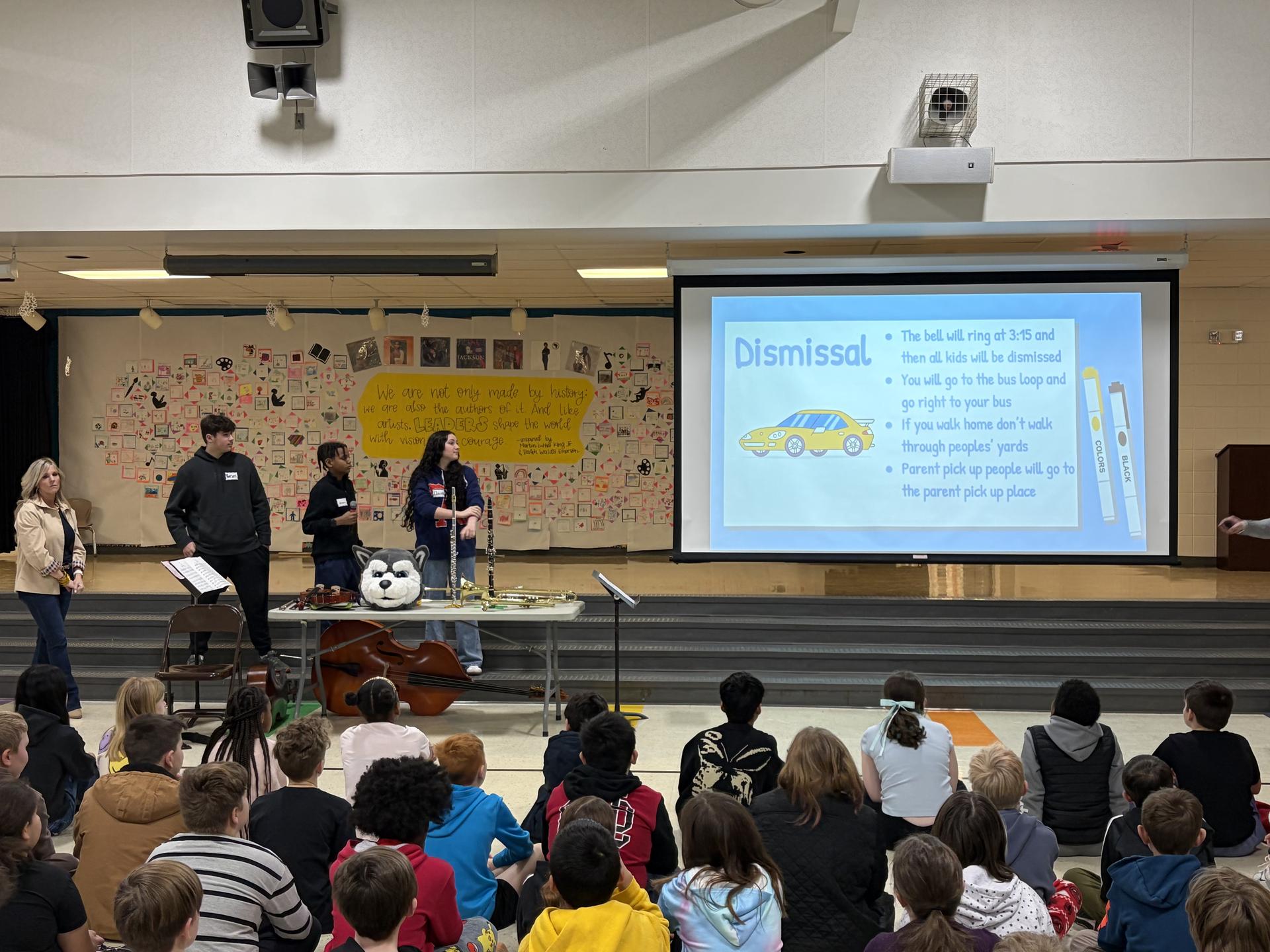 Photo of DMS presentation at elementary schools.