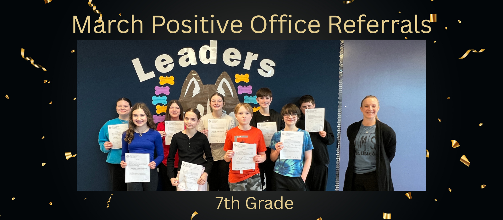 Photo of 7th grade positive office referral students.