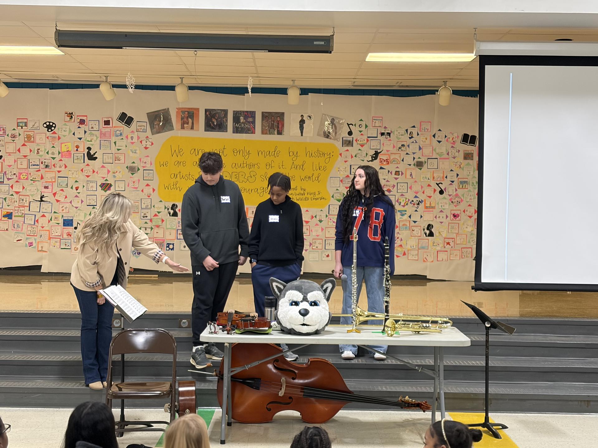 Photo of DMS presentation at elementary schools.