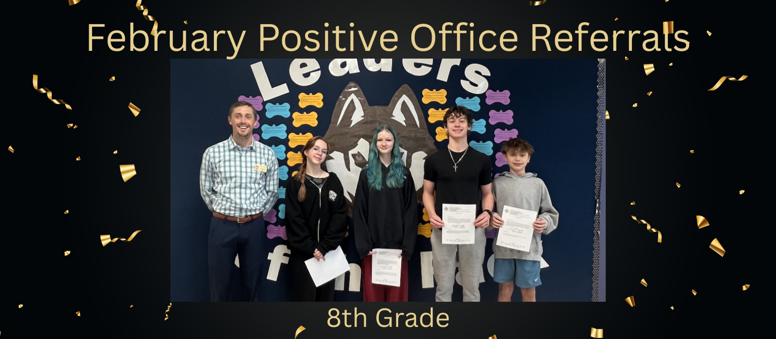 Photo of 8th grade positive officer referral students.