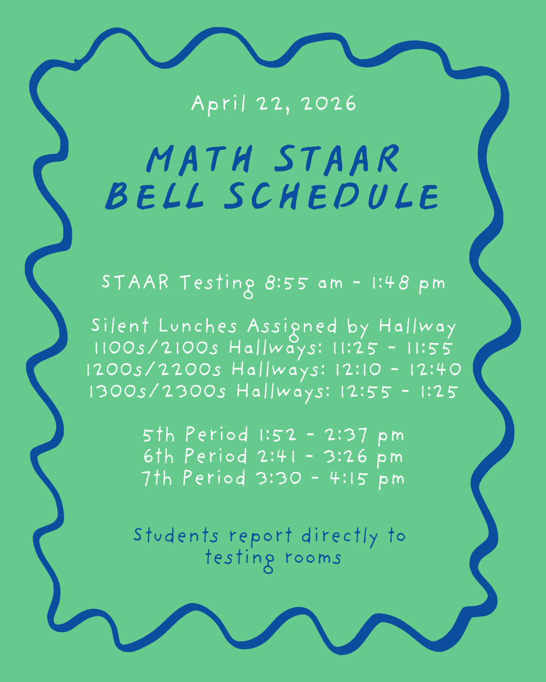 Math STAAR Bell Schedule