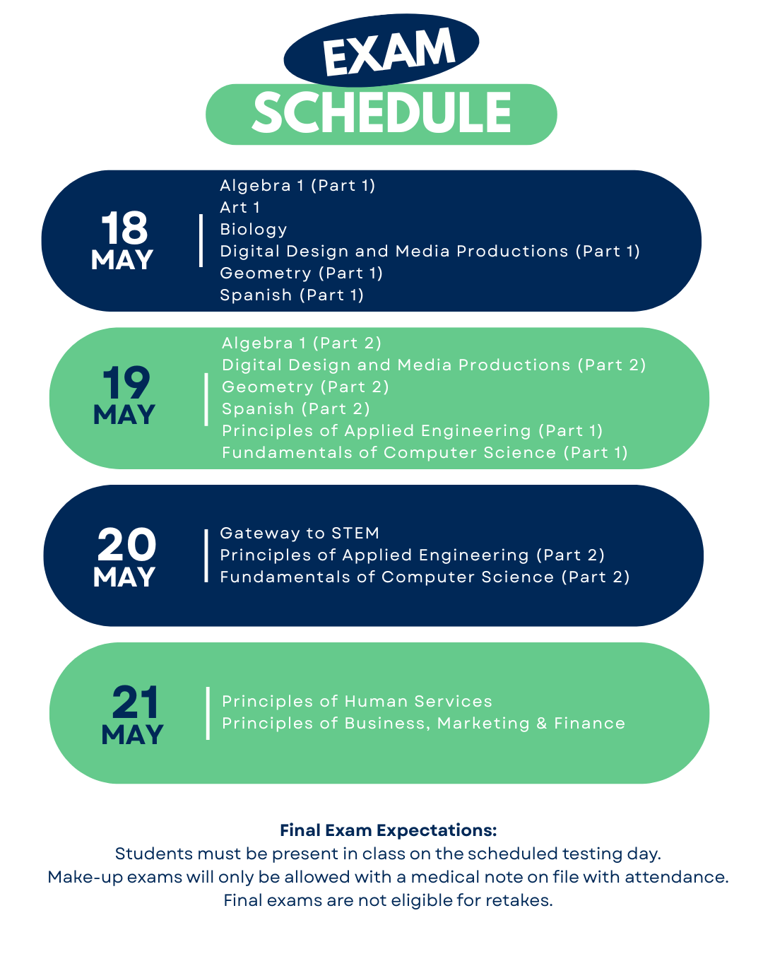 Final Exam Schedule