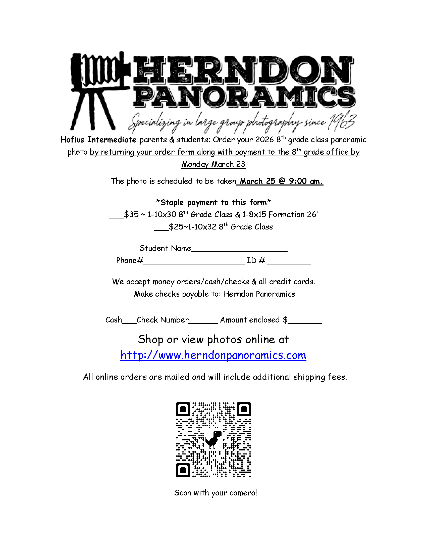 Panoramic Picture Order Form