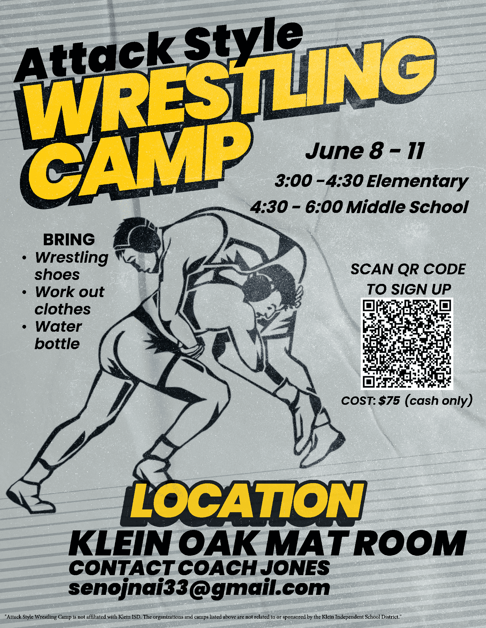 Klein Oak Wrestling Camp
