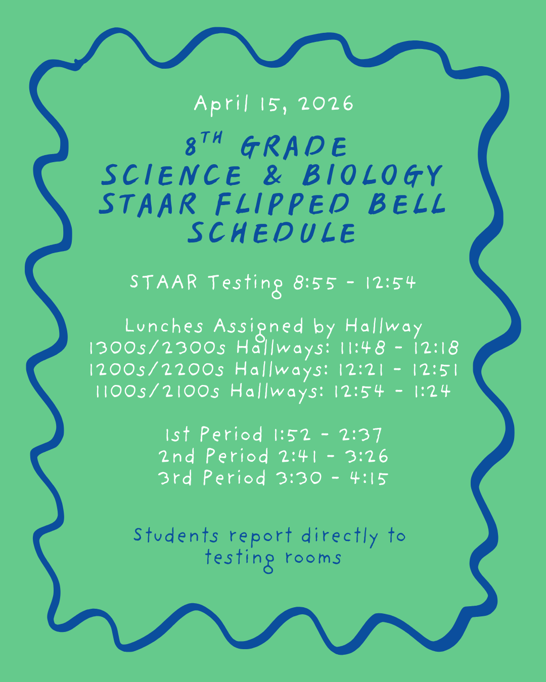 Science STAAR Bell Schedule