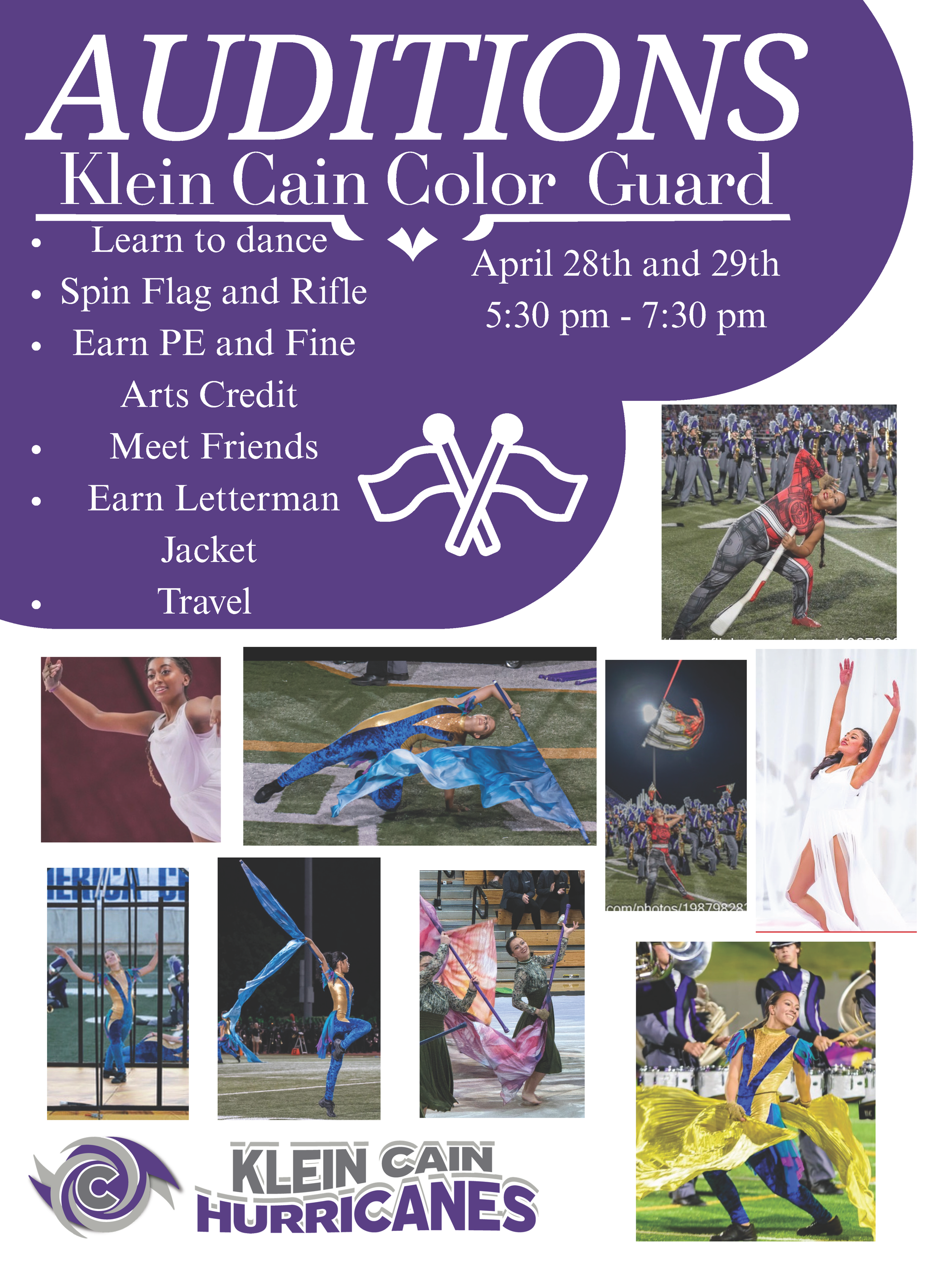 Klein Cain Color Guard Auditions